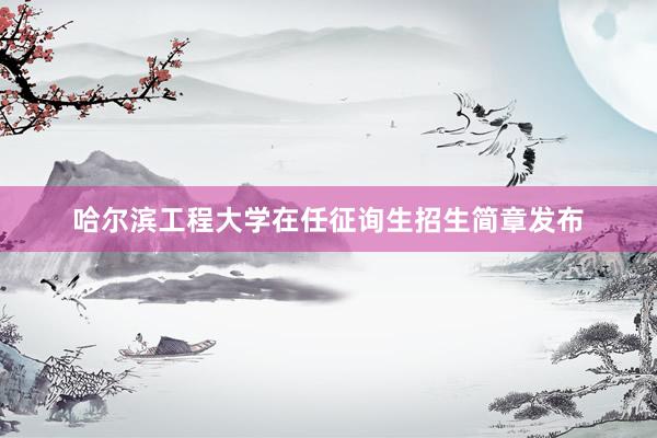 哈尔滨工程大学在任征询生招生简章发布