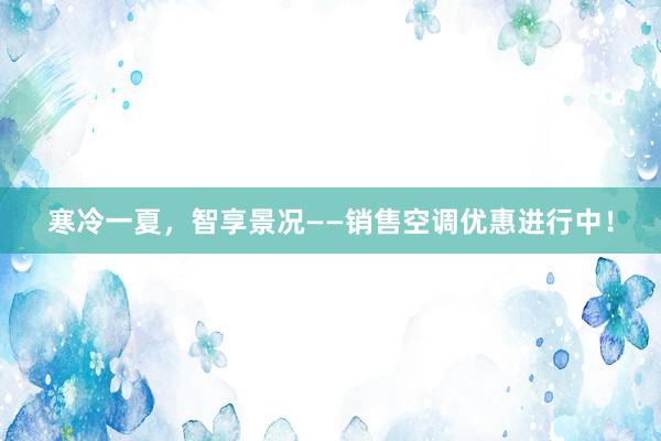 寒冷一夏，智享景况——销售空调优惠进行中！