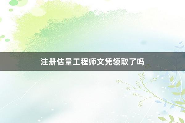 注册估量工程师文凭领取了吗
